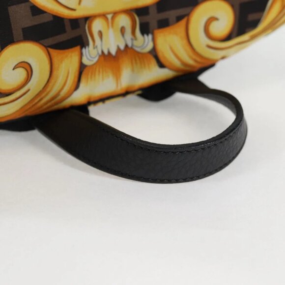 FENDI Zucca Canvas FENDACE Versace Collaboration Backpack Black - Picture 8 of 15
